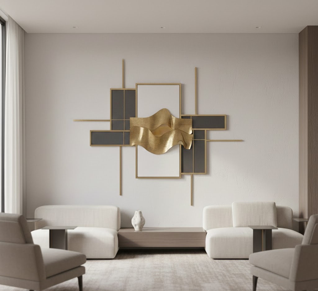 Textured metal wall sculpture