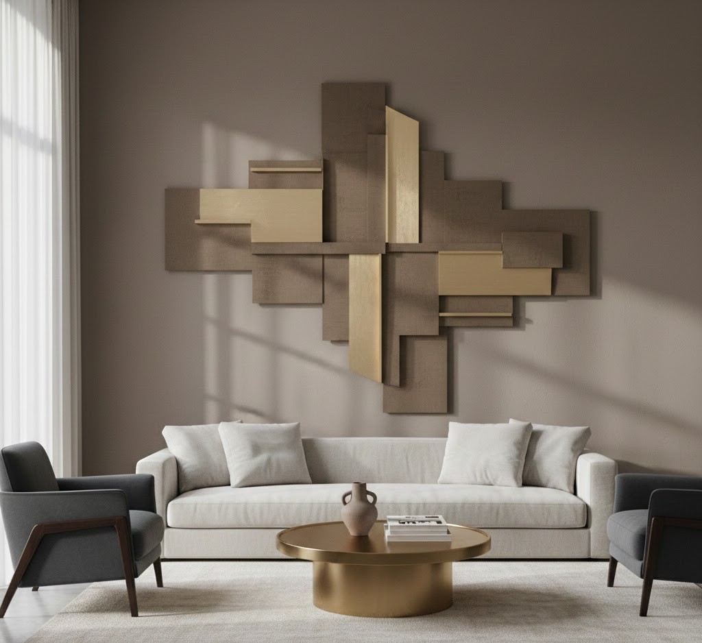 Modern living room with wall art