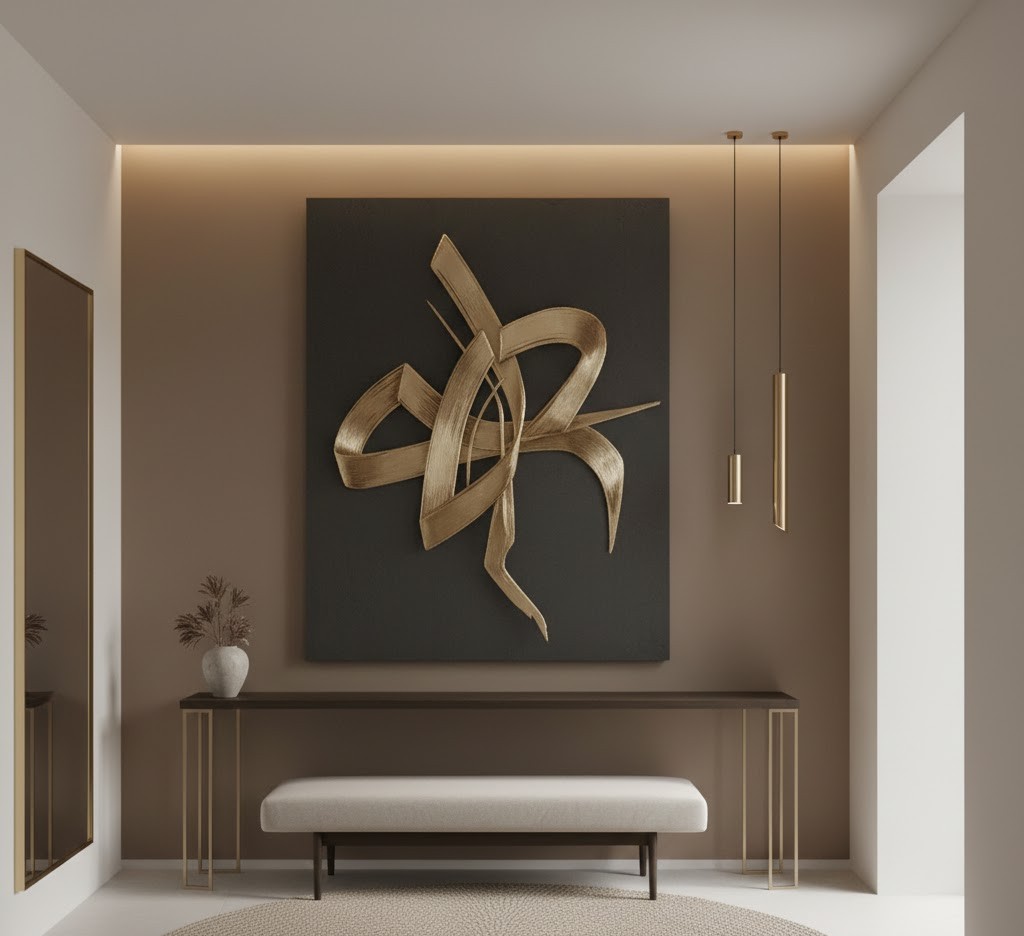 Entryway with statement art