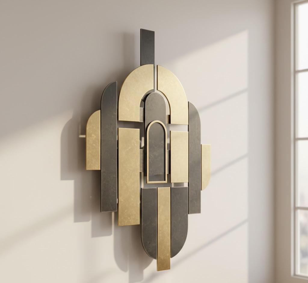 Geometric metal wall sculpture